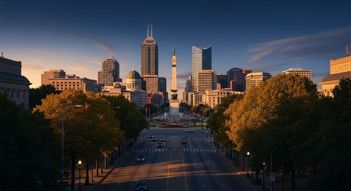 Indianapolis, Indiana — golden-hour neighborhood image