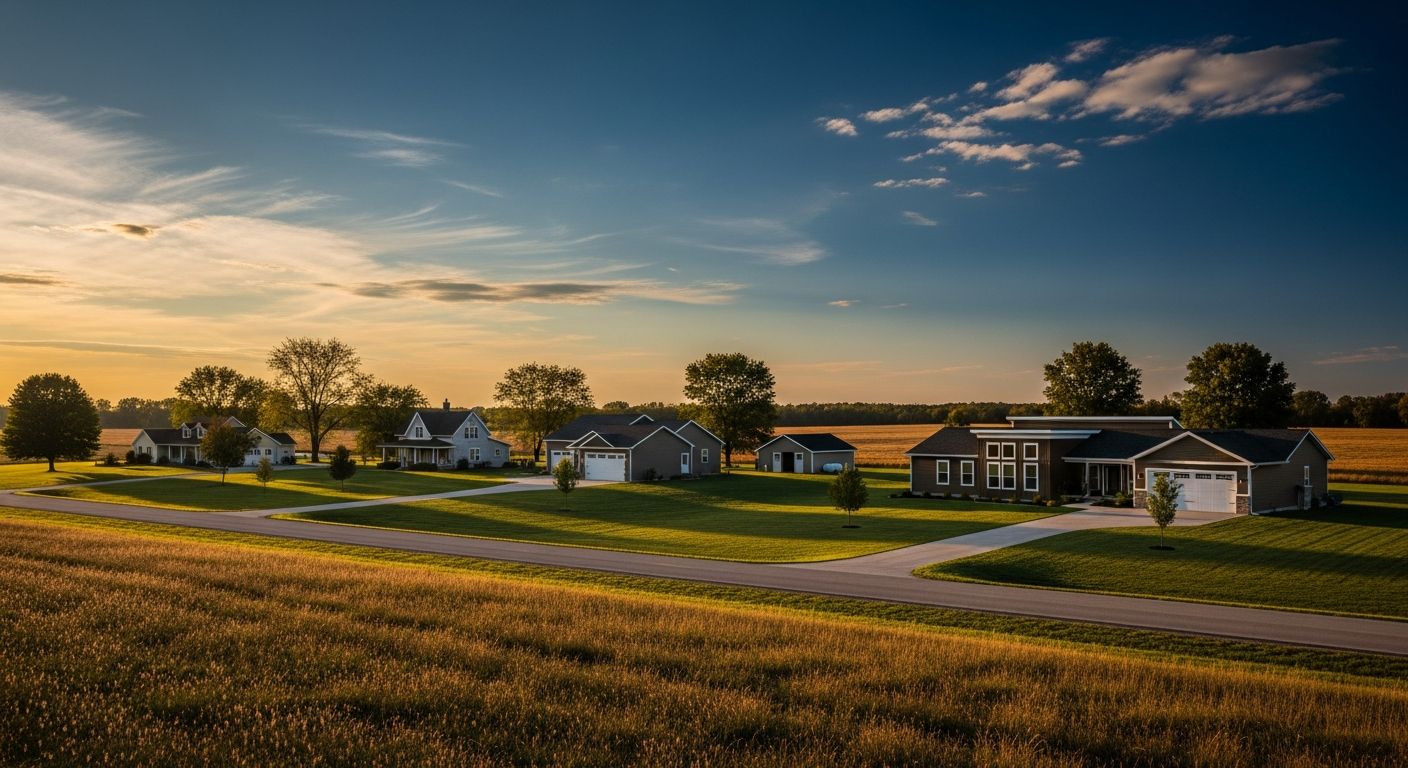 Trafalgar, Indiana — golden-hour neighborhood image