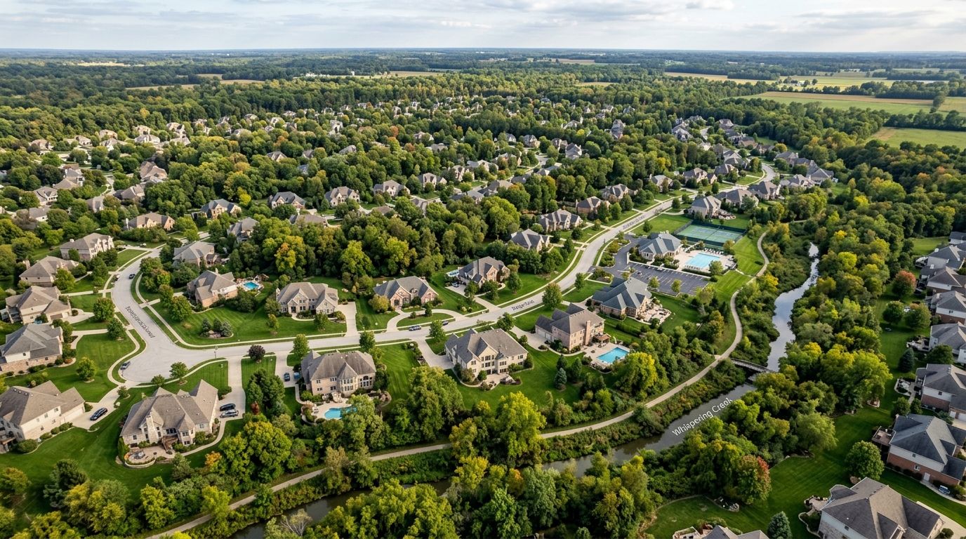 Luxury neighborhood near creek in Johnson County Indiana - Nick's Handyman Service, LLC area